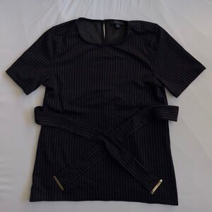 Black Pinstripe Women's Top